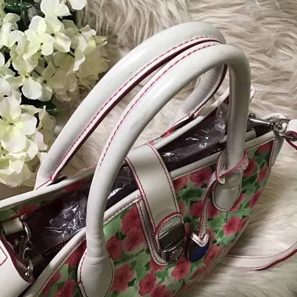 (1373) Dooney petunia floral spring satchel vintage pattern🌸🌸🌸 - Picture 7 of 16